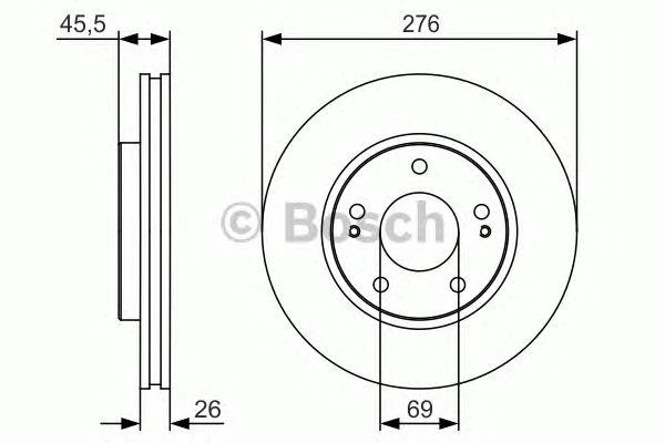 Диск тормозной передний BOSCH 0986479S00