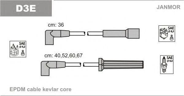 Комплект проводов зажигания DAEWOO: NEXIA 1.5 95-97 Janmor D3E