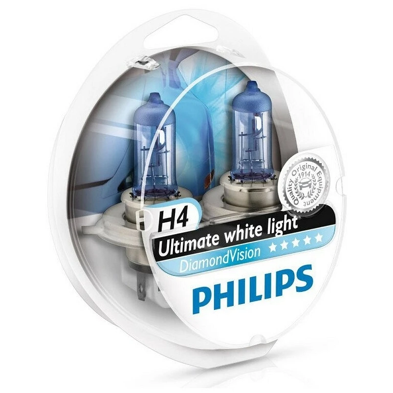 Лампа галогенная Philips Diamond Vision H4 12V 60/55W, 2 шт.