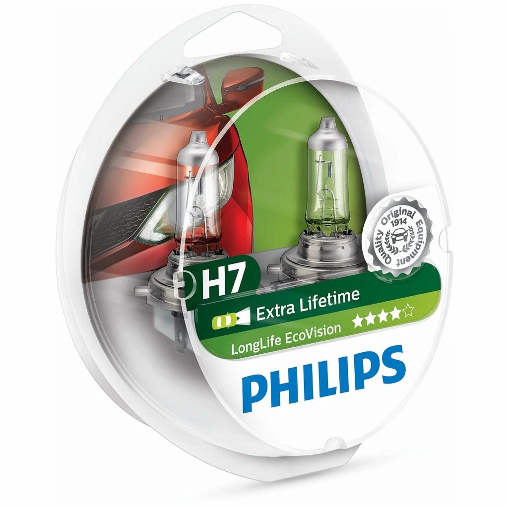 Лампа галогенная Philips LongLife EcoVision H7 12V 55W, 2 шт.