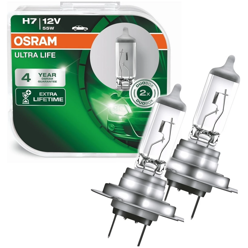 Лампа галогенная Osram Ultra Life H7 12V 55W, 2 шт.