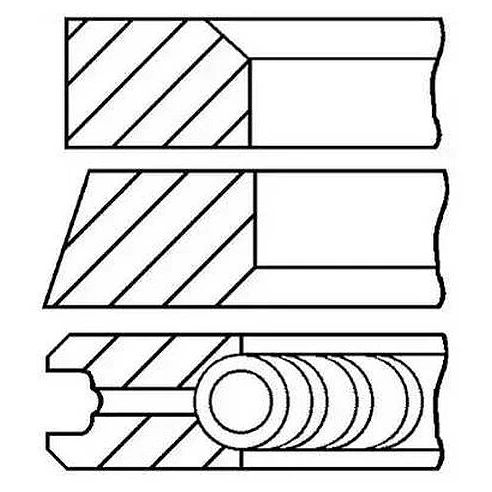 Кольца поршневые (к-т на 1 цилиндр) Goetze 08-123400-00