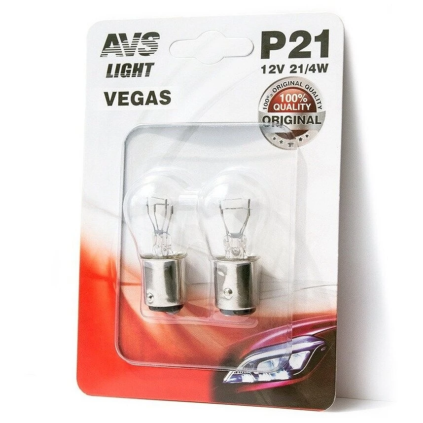 Лампа подсветки AVS Vegas A78473S P21/4W 12V 21/4W BAZ15d, 2