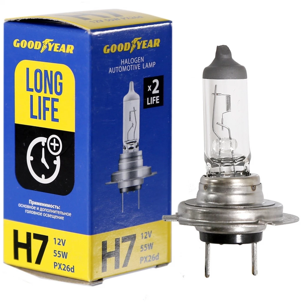 Лампа галогенная GoodYear Long Life H7 12V 55W, 1