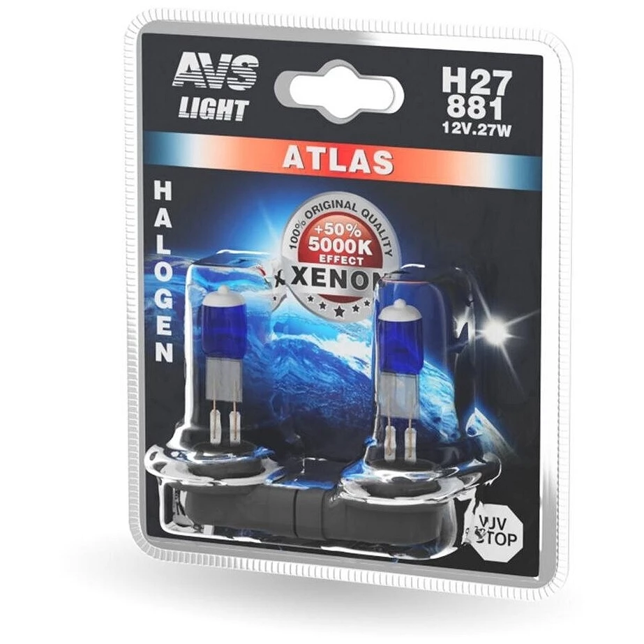 Лампа галогенная AVS Atlas A78567S H27/881 12V 27W, 2 шт.