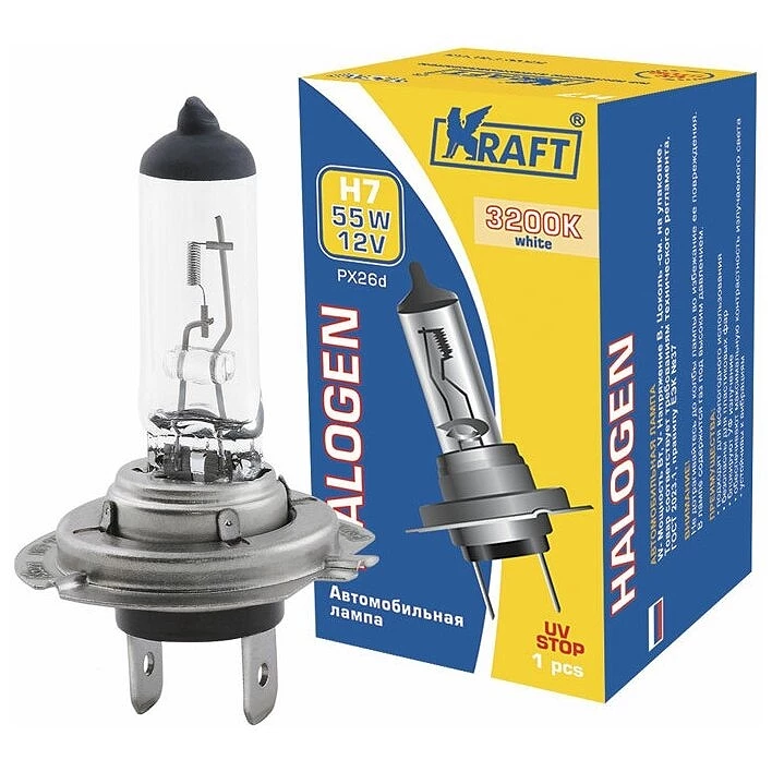 Лампа галогенная Kraft Basic H7 12V 55W, 1