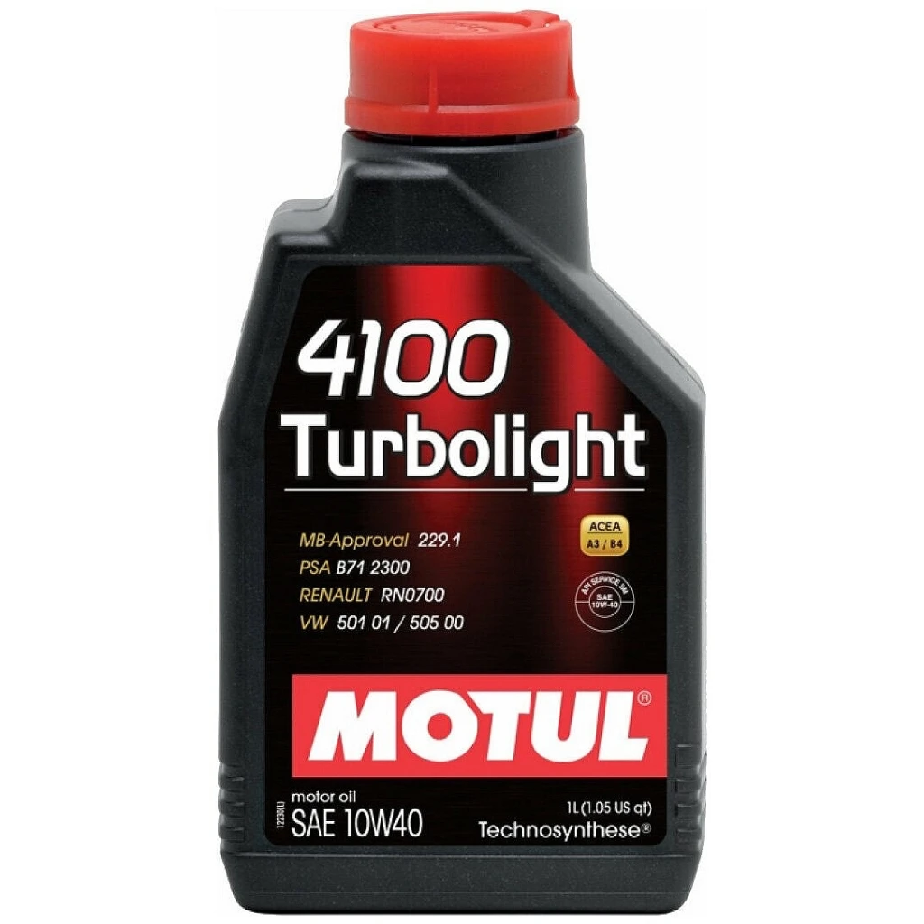 Моторное масло Motul 4100 Turbolightl 10W-40 полусинтетическое 4 л (арт. 109462)