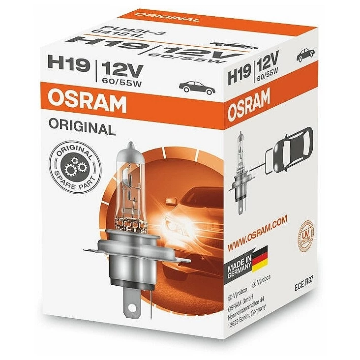 Лампа галогенная Osram 64181L H19 12V 60/55W, 1 шт.