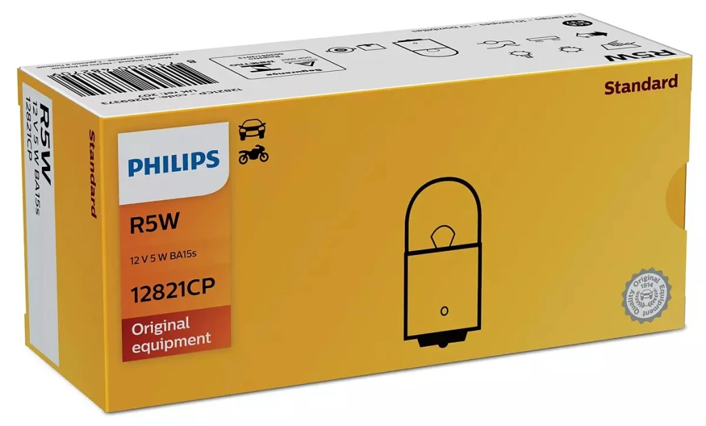 Лампа подсветки Philips Vision 12821CP R5W 12V 5W габаритные огни, 1