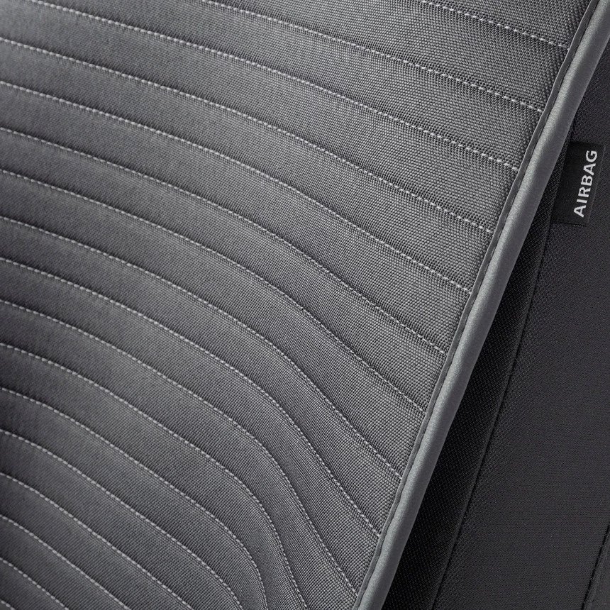 Накидка на сиденье алькантара черный/серый "AUTOPROFI" (прострочка ромб, противоскользящая подкладка