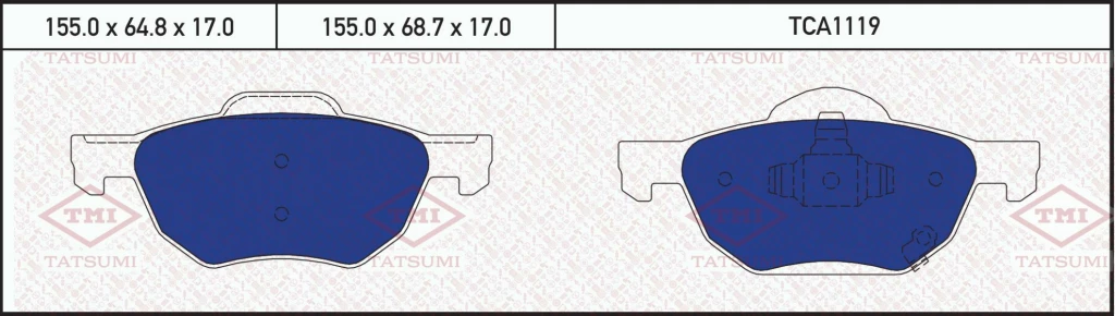 Колодки тормозные дисковые передние HONDA Accord 03-> TMI TATSUMI TCA1119