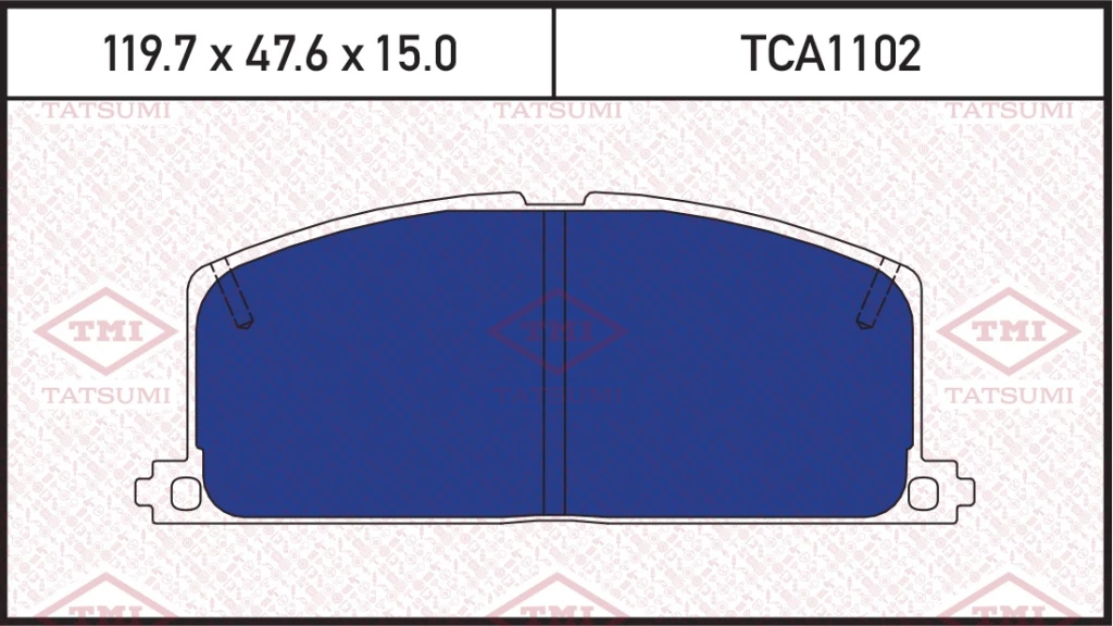 Колодки тормозные дисковые передние TOYOTA Starlet/Corolla/Carina 86-> TMI TATSUMI TCA1102