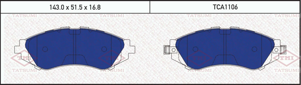 Колодки тормозные дисковые передние DAEWOO Lacetti/Nubira 04-> TMI TATSUMI TCA1106