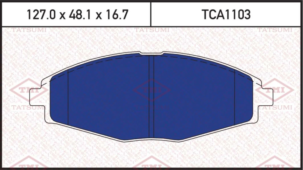 Колодки тормозные дисковые передние DAEWOO Lanos/Matiz 98-> TMI TATSUMI TCA1103