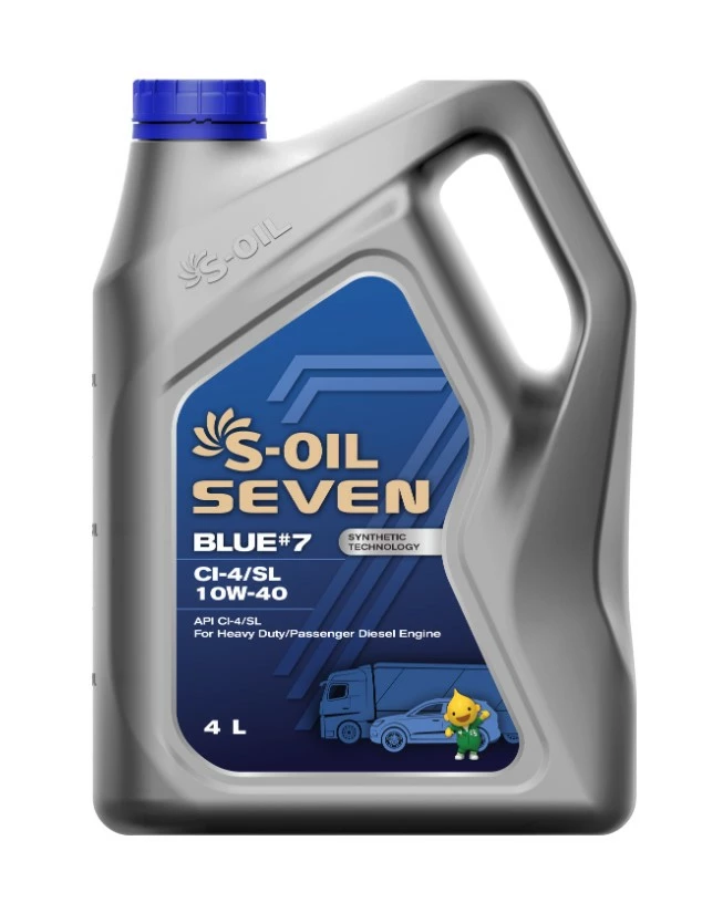 Моторное масло S-OIL Seven BLUE #7 10W-40 синтетическое 4 л