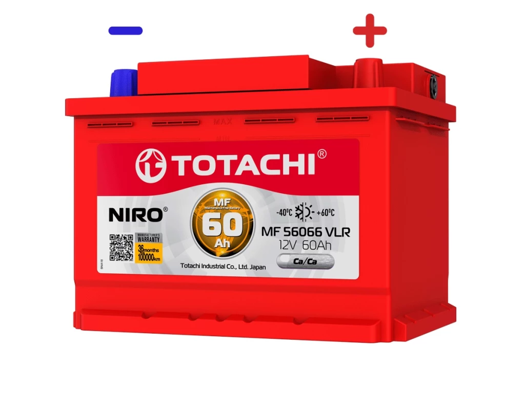 Аккумулятор легковой Totachi Niro 60 а/ч 540А Обратная полярность