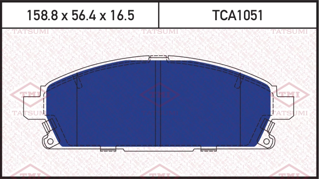Колодки тормозные дисковые передние NISSAN Pathfinder 97-> TMI TATSUMI TCA1051
