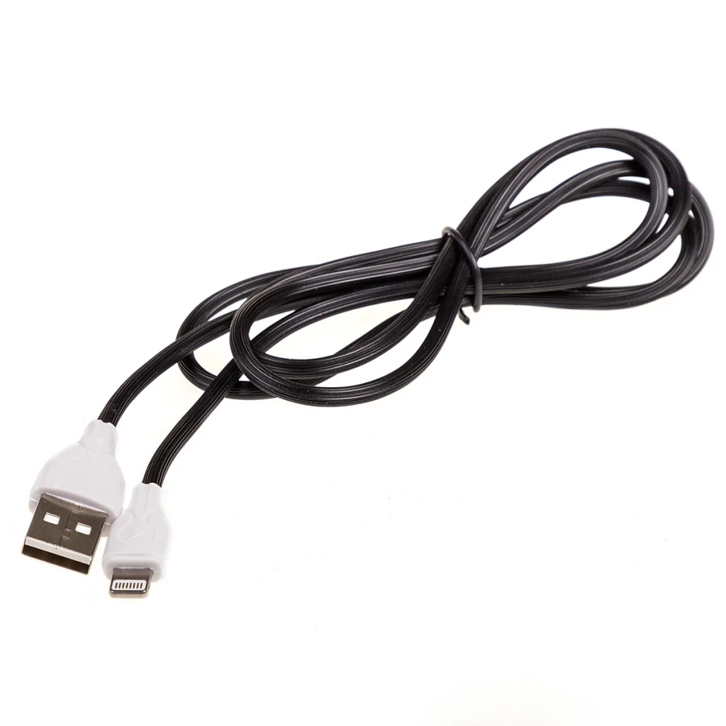 Кабель для телефона "SKYWAY" (USB - Lightning, 3.0А, 1 м, черный, в пакете)