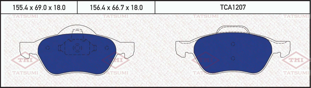 Колодки тормозные дисковые передние RENAULT Megane 04-> TMI TATSUMI TCA1207