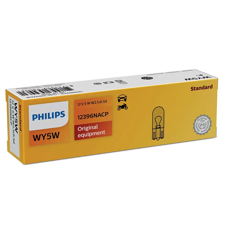 Лампа подсветки Philips 12396NACP WY5W 24V 5W без цоколя, желтая, 1