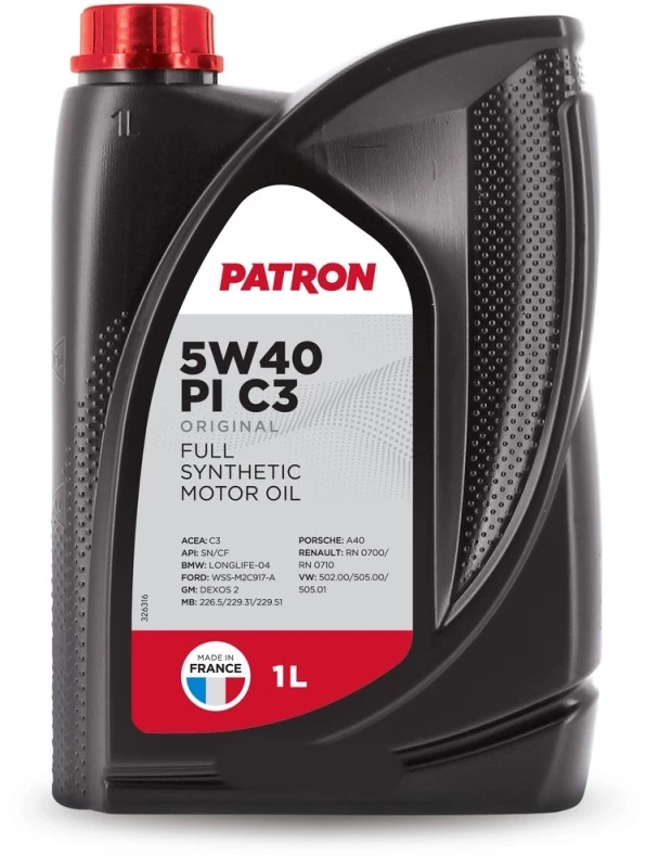 Моторное масло Patron Original 5W-40 PI C3 синтетическое 1 л
