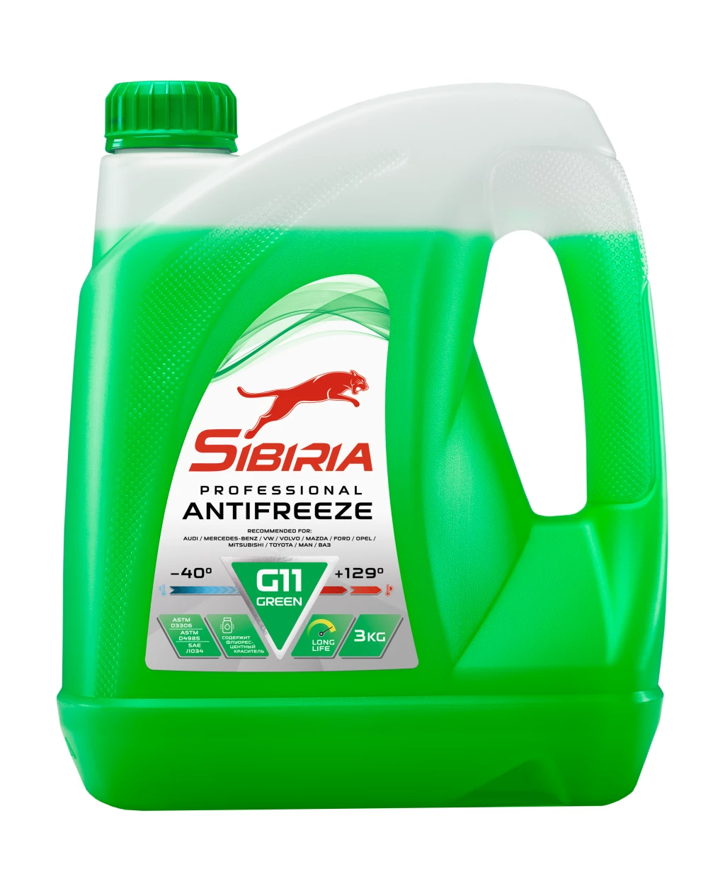 Антифриз Sibiria G11 зеленый -40°С 3 кг