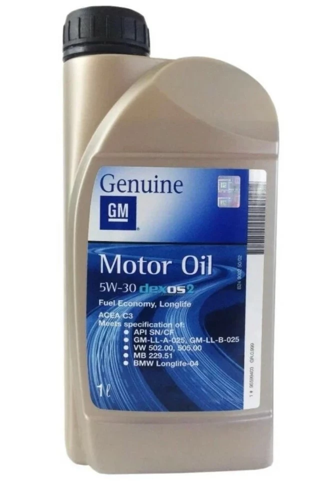 Моторное масло General Motors Dexos 2 5W-30 синтетическое 1 л