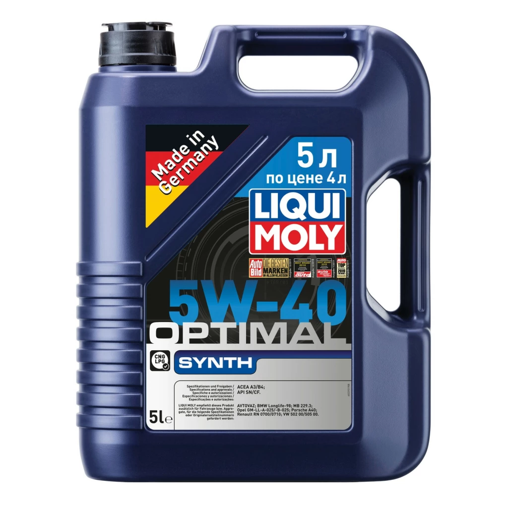 Моторное масло Liqui Moly Optimal Synth 5W-40 синтетическое 5 л