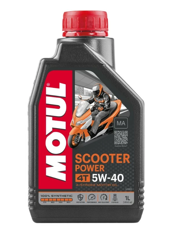 Моторное масло 4-х тактное Motul Scooter Power 4T 5W-40 синтетическое 1 л