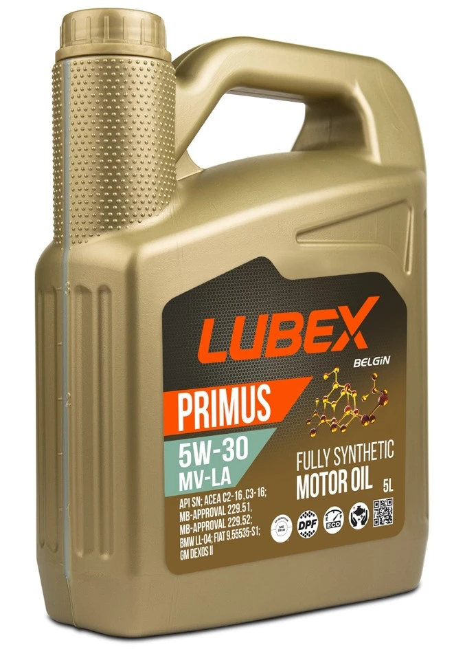 Моторное масло LUBEX Primus MV-LA 5W-30 синтетическое 5 л