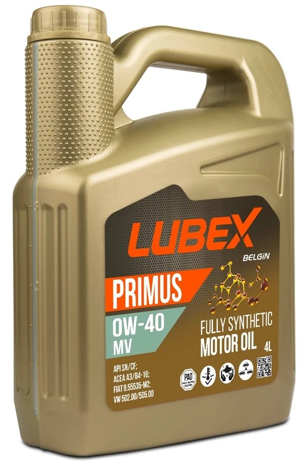 Моторное масло LUBEX Primus MV 0W-40 синтетическое 4 л