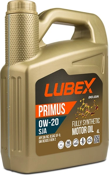 Моторное масло LUBEX Primus SJA 0W-20 синтетическое 4 л
