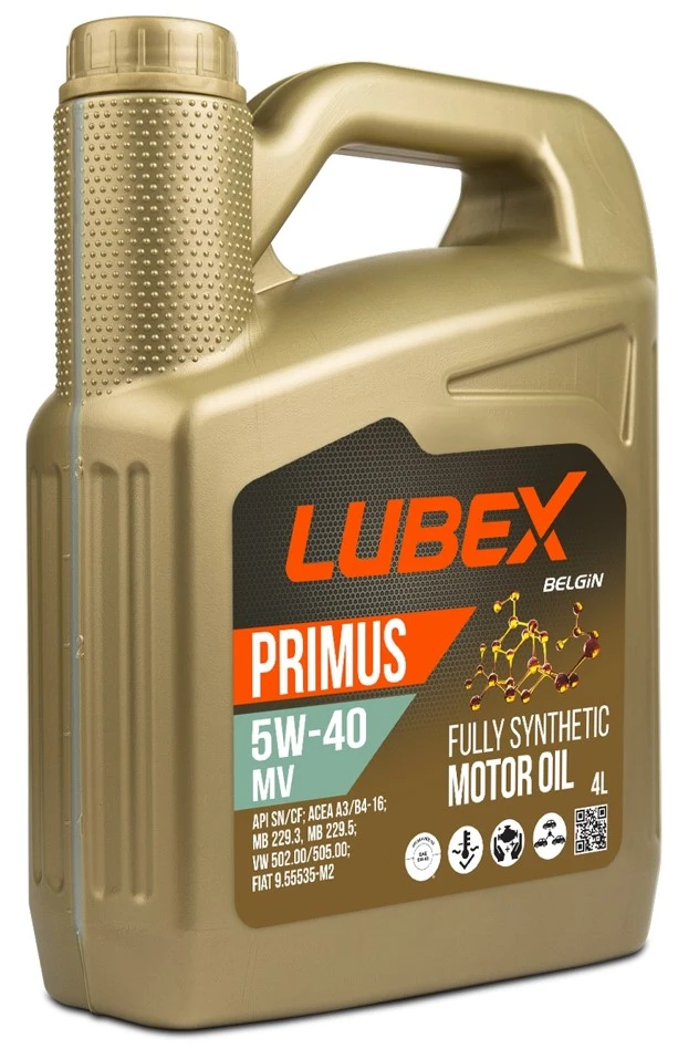 Моторное масло LUBEX Primus MV 5W-40 синтетическое 4 л