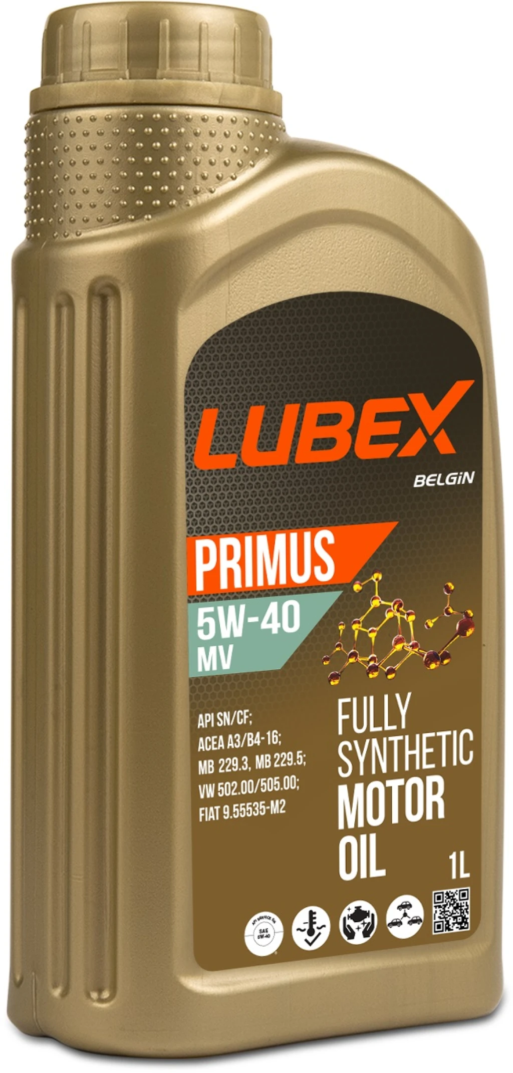Моторное масло LUBEX Primus MV 5W-40 синтетическое 1 л