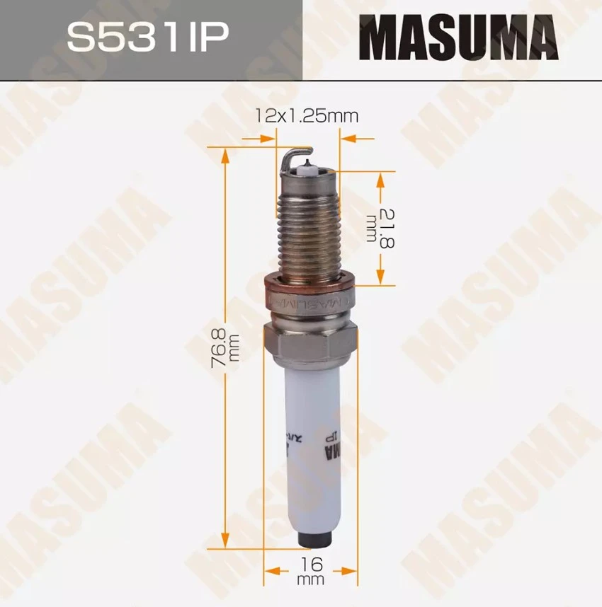 Свеча зажигания Iridium+Platinum (PZKER7B8EGS) Masuma S531IP