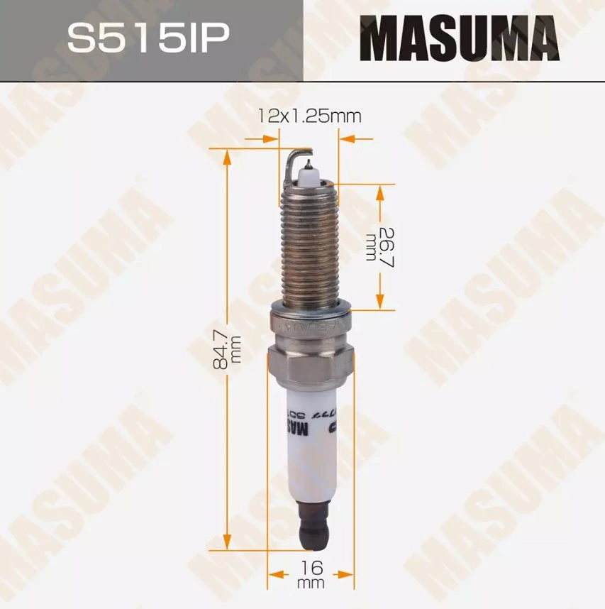 Свеча зажигания Iridium+Platinum (SILZKR8E8G) Masuma S515IP