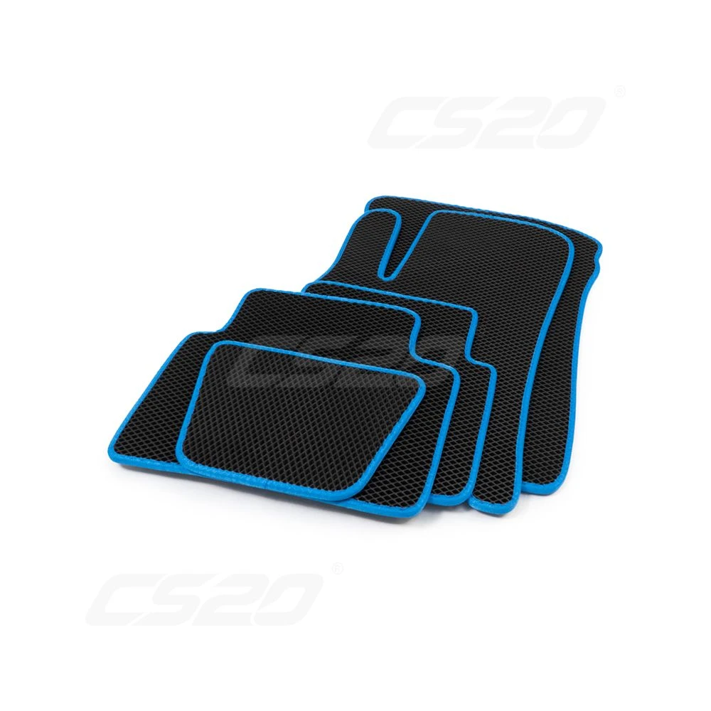 Коврики салона Chevrolet Lacetti, Daewoo Gentra материал EVA черный, окантовка синяя "CS-20"