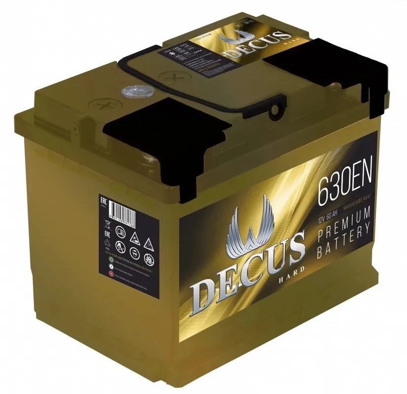 Аккумулятор легковой Decus Золото 60 а/ч 630А Обратная полярность