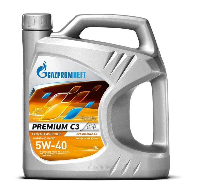 Моторное масло Gazpromneft Premium С3 5W-40 синтетическое 4 л