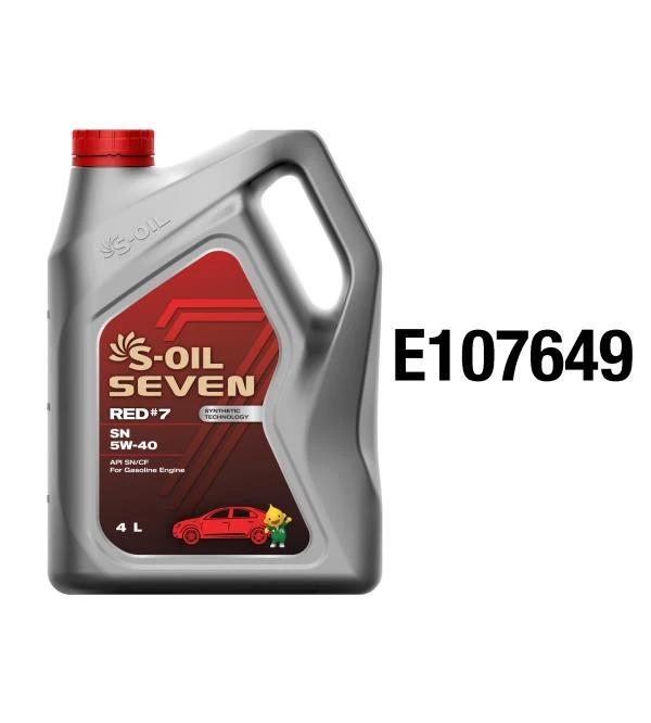Моторное масло S-OIL Seven RED #7 5W-40 синтетическое 4 л E107649 ...