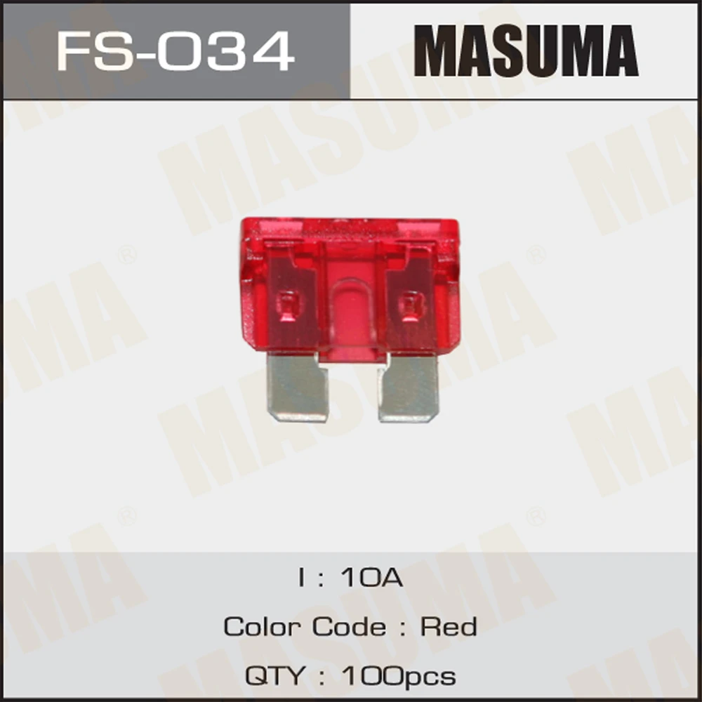 Предохранитель флажковый Стандарт 10А Masuma FS-034