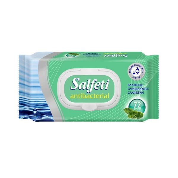 Салфетки влажные для рук "SALFETI" (антибактериальные) (72 шт.)