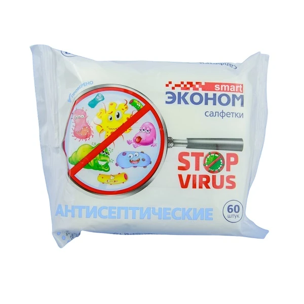Салфетки влажные для рук "Smart" (Stop virus, антисептические) (60 шт.)