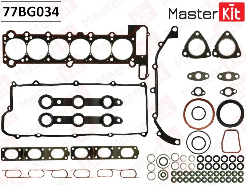 Комплект прокладок верхний ГБЦ MasterKit 77BG034