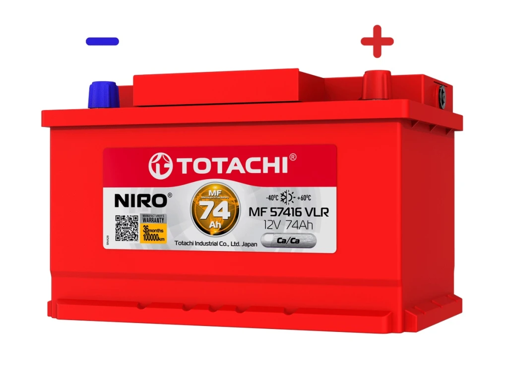 Аккумулятор легковой Totachi Niro 74 а/ч 700А Обратная полярность