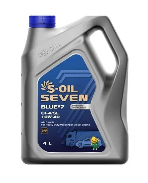 Моторное масло S-OIL Seven BLUE #7 10W-40 синтетическое 4 л (арт. E107865)