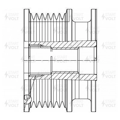Шкив с обгонной муфтой генератора STARTVOLT SGP 1006