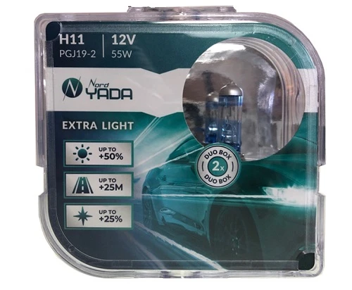 Лампа галогенная Nord YADA Extra Light +50% H11 12V 55W, 2 шт.