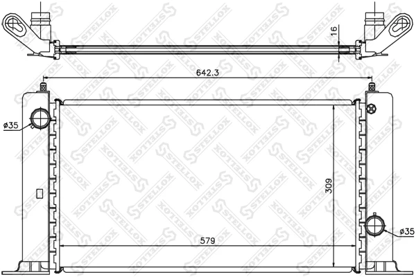 10-25411-SX_РАДИАТОР СИСТЕМЫ ОХЛАЖДЕНИЯ! FIAT STILO 1.2-1.4 16V 01> Stellox 1025411sx Stellox 102541