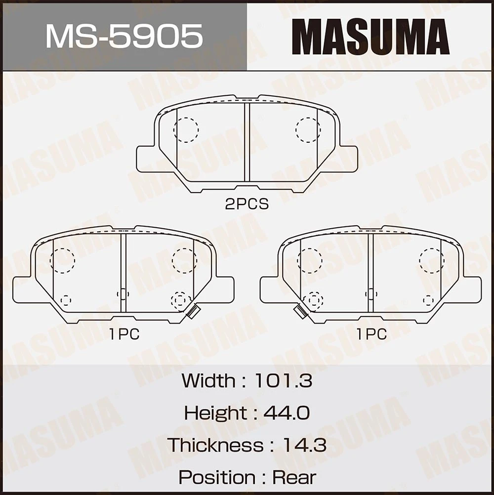 Колодки тормозные дисковые Masuma MS-5905